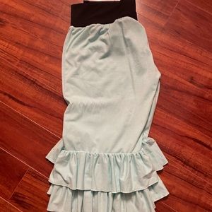 MINT green womens 2 layer ruffle pants